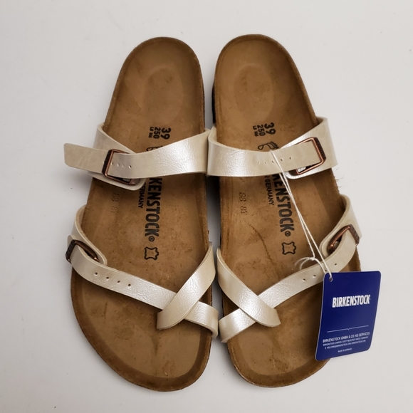 pearl white birkenstocks mayari